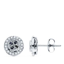 Pendientes Oro Blanco 18kts 8mm 21089 Zafiros