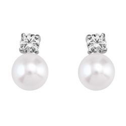 Pendientes Oro Blanco 18kts Argyor MRM 10mm (18)75B0101ZP-10mm Circonitas Perlas