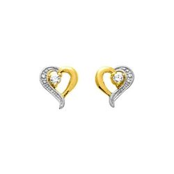 Pendientes Oro Bicolor Blanco 18kts Argyor MRM (18)2.077.Z3 Corazón C. Circonitas
