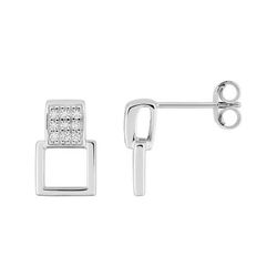 Pendientes Oro Blanco 18kts Argyor MRM  (18)2.340.Z1 Cuadrado C. Circonitas