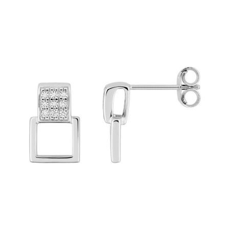 Pendientes Oro Blanco 18kts Argyor MRM  (18)2.340.Z1 Cuadrado C. Circonitas