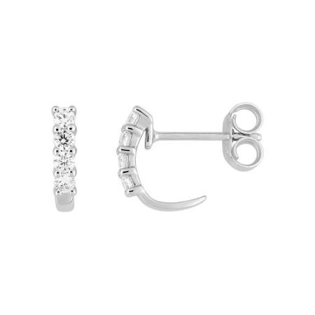 Pendientes Oro Blanco 18kts Argyor MRM  (18)2.7115.Z1 Medio Aro C. Circonitas