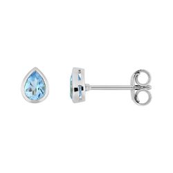Pendientes Oro Blanco 18kts Argyor MRM (18)2.7121.T1 Piedra Topacio Azul 0,36ct