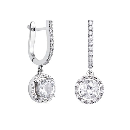 18kt White Gold Earrings Argyor MRM 2.50cm (18)75B0202TT White Topaz