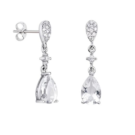 Argyor MRM 18kt White Gold Earrings 2.50cm (18)75B0217TD White Topaz Diamonds