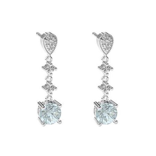 Pendientes Oro Blanco 18kts Argyor MRM 2,50cm (18)75B0226TTA Topacio Azul