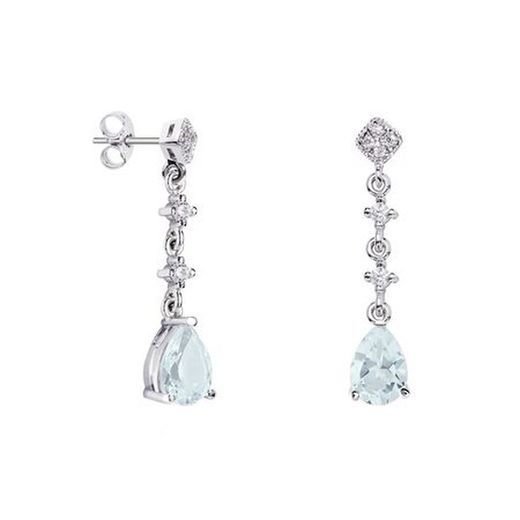18kt White Gold Earrings Argyor MRM 2.50cm (18)75B0229TDA Blue Topaz Diamonds