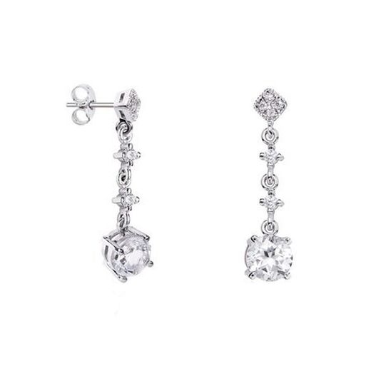 Boucles d'oreilles Argyor MRM en or blanc 18 carats, 2,50 cm (18)75B0230TT, topaze blanche