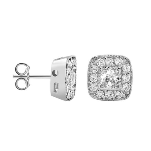 Argyor MRM 18kt White Gold Earrings 2.50mm (18)75B0108 Square Diamonds