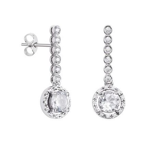 Argyor MRM 18kt White Gold Earrings 2.60cm (18)75B0200TD White Topaz Diamonds