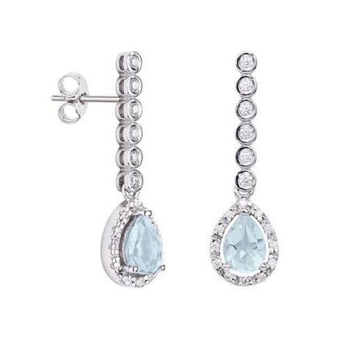 18kt White Gold Earrings Argyor MRM 2.70cm (18)75B0201TDA Blue Topaz Diamonds