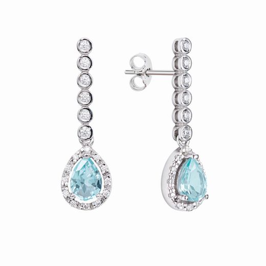 18kt White Gold Earrings Argyor MRM 2.70cm (18)75B0201TTA Blue Topaz Diamonds