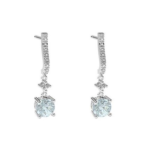 18kt White Gold Earrings Argyor MRM 2.90cm (18)75B0222TDA Blue Topaz Diamonds