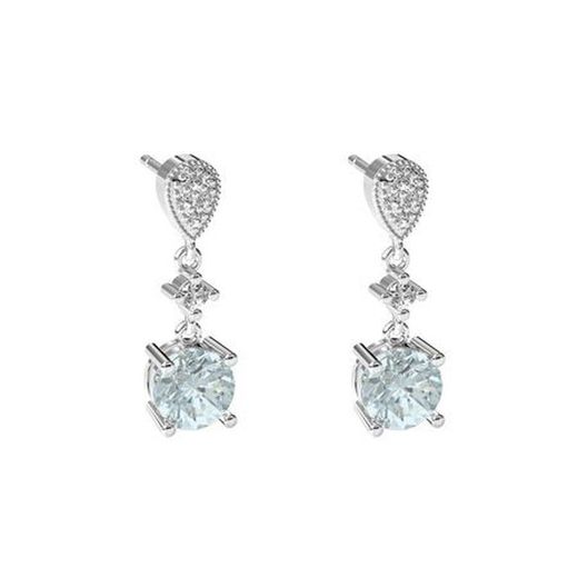 18kt White Gold Earrings Argyor MRM 2cm (18)75B0224TDA Blue Topaz Diamonds