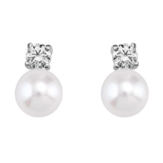Pendientes Oro Blanco 18kts Argyor MRM 7mm (18)75B0101ZP-7mm Circonitas Perlas