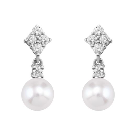 Pendientes Oro Blanco 18kts Argyor MRM 9mm (18)75B0106Z Circonitas Perlas