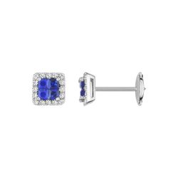 Pendientes Oro Blanco 18kts Christian Bernard (18)2.6008.S1 Diamantes 0,21ct Con Zafiros
