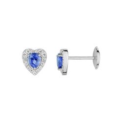 Pendientes Oro Blanco 18kts Christian Bernard (18)2.6009.S1 Diamantes 0,25ct Con Zafiros