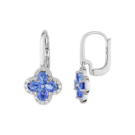 Pendientes Oro Blanco 18kts Christian Bernard (18)2.6010.S1 Diamantes 0,20ct Con Zafiros