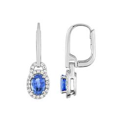 Pendientes Oro Blanco 18kts Christian Bernard (18)2.6011.S1 Diamantes 0,23ct Con Zafiros