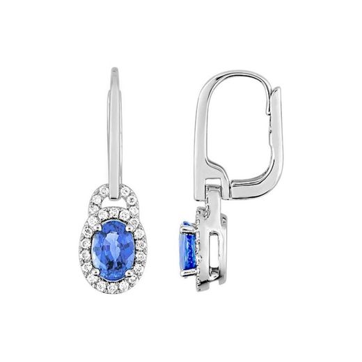 Pendientes Oro Blanco 18kts Christian Bernard (18)2.6011.S1 Diamantes 0,23ct Con Zafiros