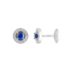 Pendientes Oro Blanco 18kts Christian Bernard (18)2.6033.S1 Diamantes 0,22ct Con Zafiros