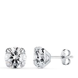 Pendientes Oro Blanco 18kts Circonitas 18600-OB 7x7mm