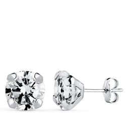 Pendientes Oro Blanco 18kts Circonitas 18601-OB 8x8mm