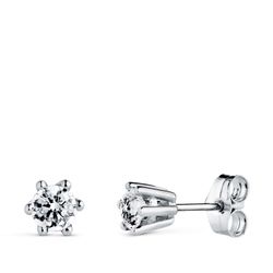 Pendientes Oro Blanco 18kts Circonitas 18683-1OB 6x5,5mm