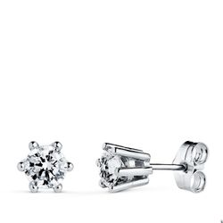 Pendientes Oro Blanco 18kts Circonitas 18684-1OB 6,5x6m