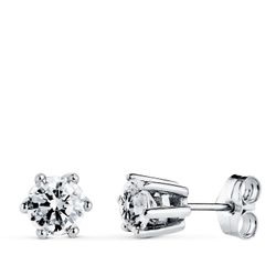Pendientes Oro Blanco 18kts Circonitas 18685-1OB 7x6,5mm