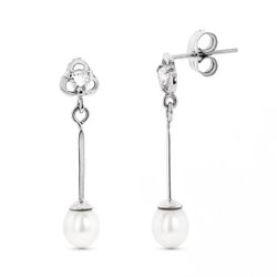 Pendientes Oro Blanco 18kts 15688 Perla