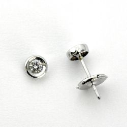 Pendientes Oro Blanco 18kts Con Brillante 0,15cts B1/895/2/11