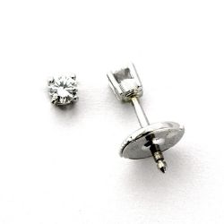Pendientes Oro Blanco 18kts Con Brillante 0,18cts B1/1644/12