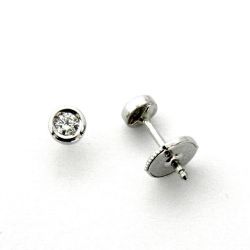 Pendientes Oro Blanco 18kts Con Brillante 0,18cts B1/1659/12