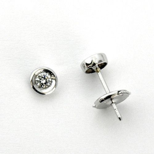 Pendientes Oro Blanco 18kts Con Brillante 0,22cts B1/895/13
