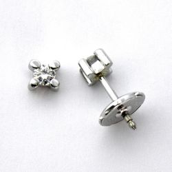 Pendientes Oro Blanco 18kts Con Brillante 0,38cts B1/820/1/16
