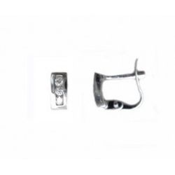 Pendientes Oro Blanco 18kts Diamantes Brillante 0.09 cts 024856