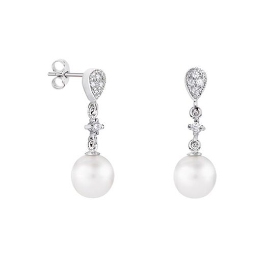 18kt White Gold Earrings Argyor MRM Sphere 8mm (18)79B0201TD1 Topaz Pearls