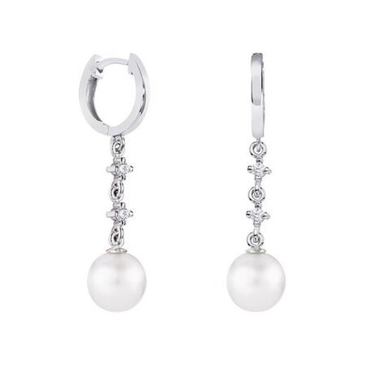 Pendientes Oro Blanco 18kts Esfera Argyor MRM 8mm (18)79B0302TD1 Diamantes Perlas