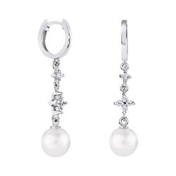 Pendientes Oro Blanco 18kts Esfera Argyor MRM 8mm (18)79B0304TD1 Topacios Perlas