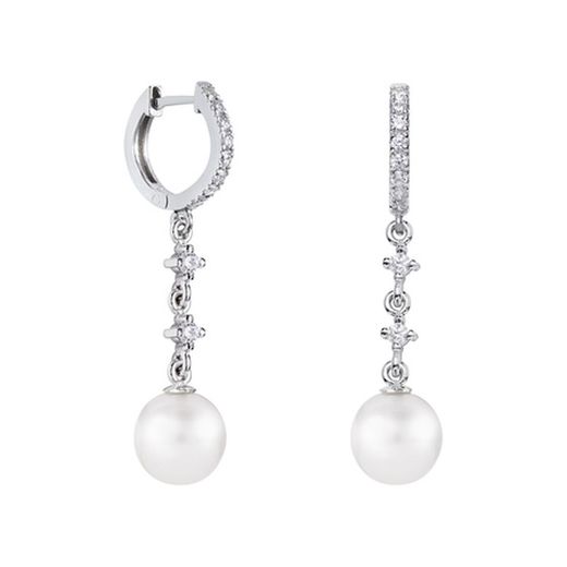 Arracades Or Blanc 18kts Esfera Argyor MRM 8mm (18)79B0402TD1 Diamants Perles