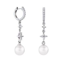 Pendientes Oro Blanco 18kts Esfera Argyor MRM 8mm (18)79B0404DD1 Diamantes Perlas