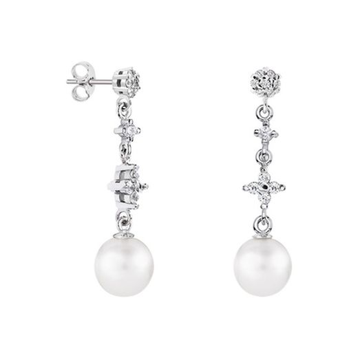 Arracades Or Blanc 18kts Esfera Argyor MRM 8mm (18)79B0604TD1 Perles Topacis