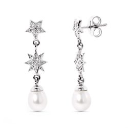 Pendientes Oro Blanco 18kts 15775 Perla