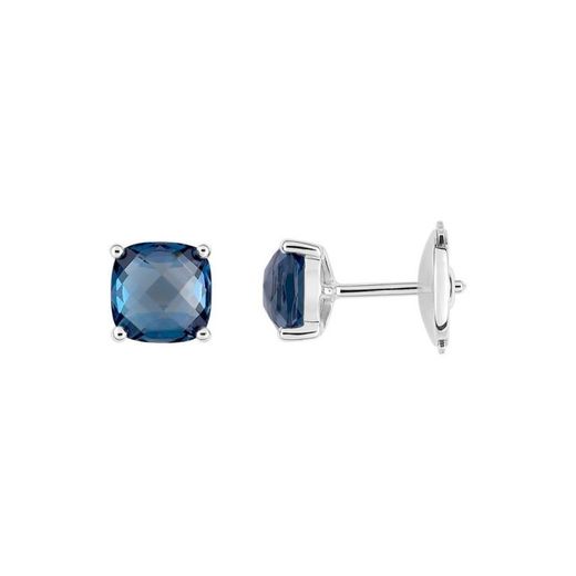Boucles d'oreilles Joelli en or blanc 18 carats (18) J20001.T1, topaze bleue de Londres uniquement