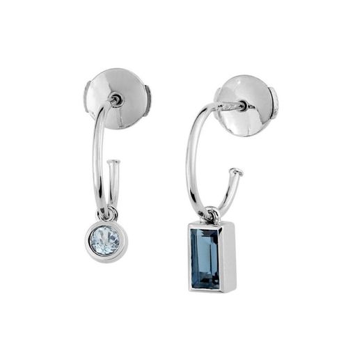Boucles d'oreilles Joelli en or blanc 18 carats (18) J20009.T1 Topaze chromatique bleue