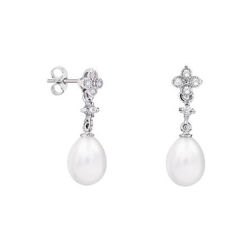 Orecchini in oro bianco 18 carati a goccia Argyor MRM 8 mm (18) 79B0101DE1 Diamanti Perle