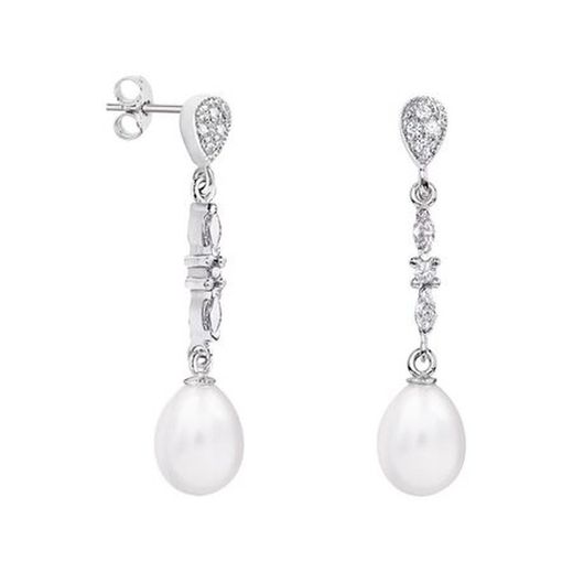 18kt White Gold Earrings Teardrop Argyor MRM 8mm (18)79B0205DE1 Diamonds Pearls