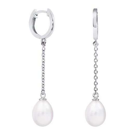 Pendientes Oro Blanco 18kts Lágrima Argyor MRM 8mm (18)79B0307NE1 Perlas